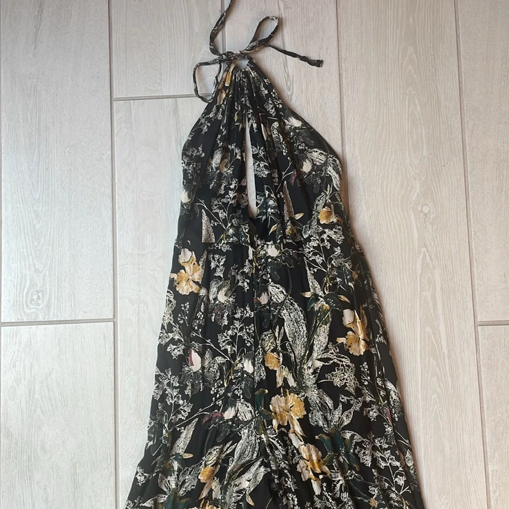 Free People Halter Top One Piece Jumpsuit Black Combo Size 4 - Picture 3 of 10